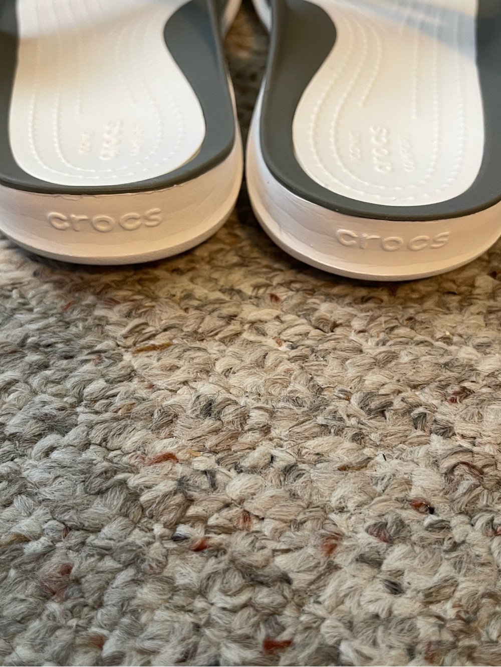 Crocs Swiftwater Women 9 Strappy Iconic Comfort Slide Sandals Gray White 203998 - Picture 3 of 5